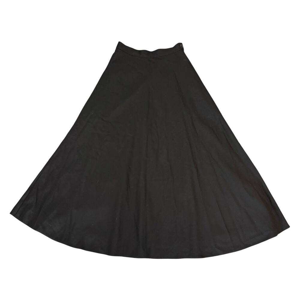 Vintage Laura Ashley Circle Skirt A-Line Wool Blend Great Britain Black US 6